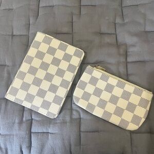 Daisy Rose Multi Card Vegan Leather wallet coin purse Checkered